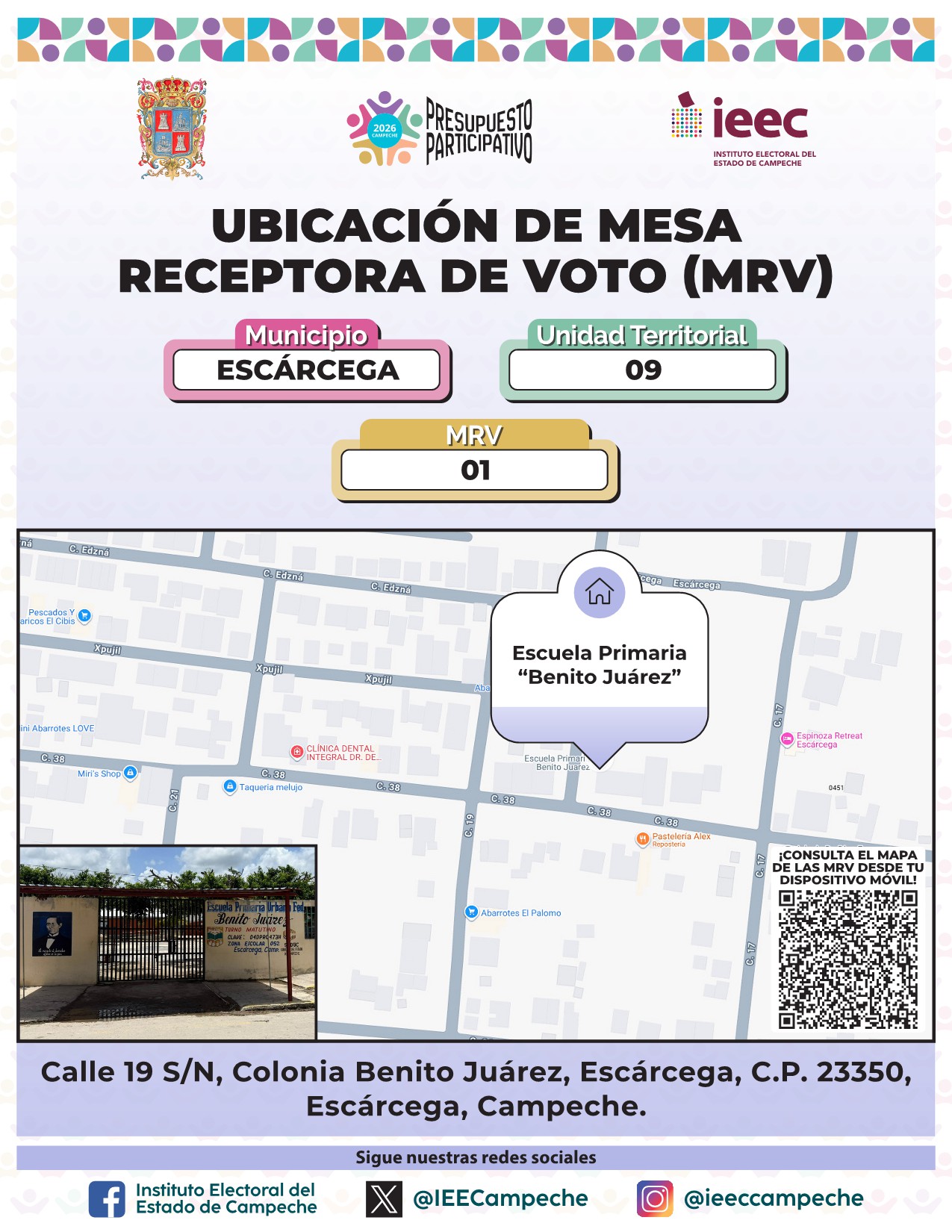Ubicación de Mesas Escárcega